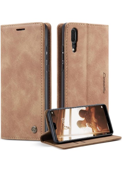 Huawei P20 Vintage Pu Deri Cüzdan Manyetik Kapatma Kılıf Için Flip Case (Yurt Dışından)
