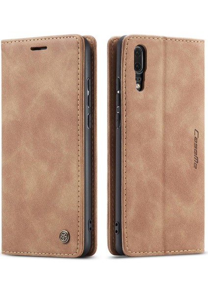 Huawei P20 Vintage Pu Deri Cüzdan Manyetik Kapatma Kılıf Için Flip Case (Yurt Dışından)