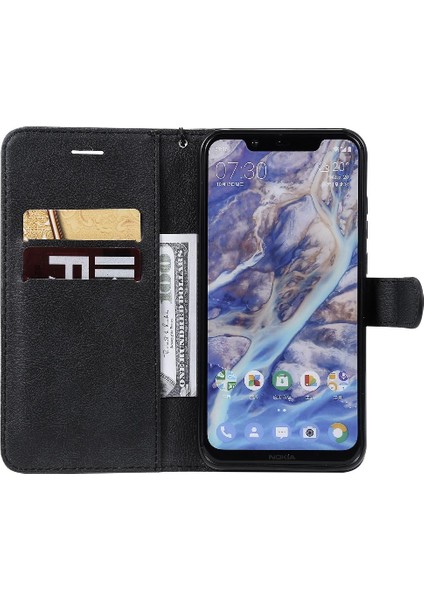 Kart Yuvası Klasik Düz Renk Iş Cüzdan ile Nokia X7 Için Flip Case (Yurt Dışından)