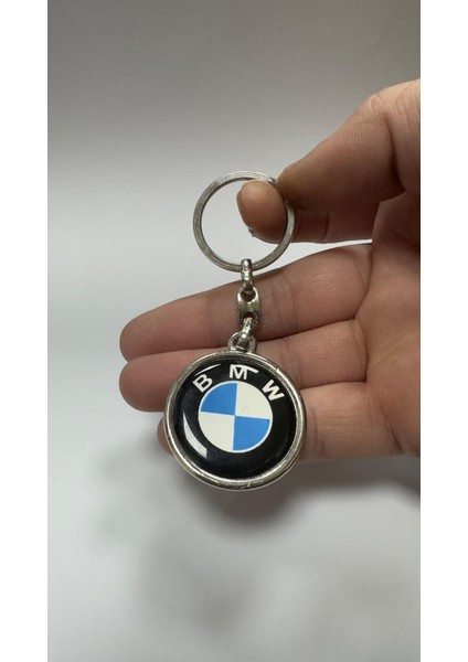 Bmw Yazılı Metal Anahtarlık Çift Yönlü (1 Adet)