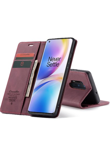 Colorful Shop Oneplus 8 Için Flip Case Pro Flip Folio Kitap Kılıf Kart Yuvası Kickstand Pu (Yurt Dışından)