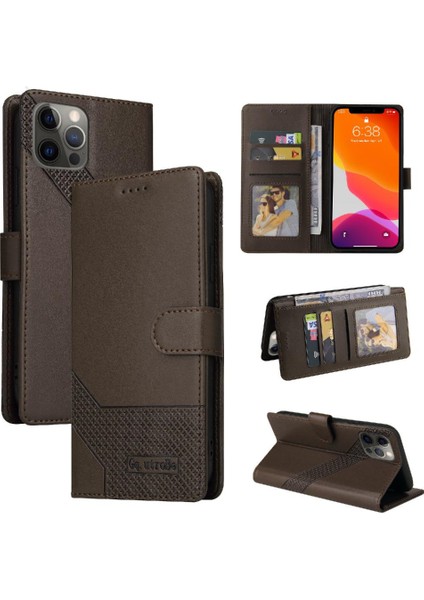Iphone 12 Için Flip Case Pro Max Premium Deri Kickstand Üç Kart (Yurt Dışından)