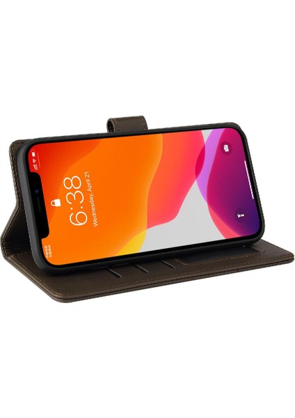 Iphone 12 Için Flip Case Pro Max Premium Deri Kickstand Üç Kart (Yurt Dışından)