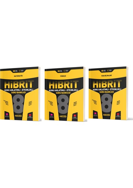 LGS 2025 8. Sınıf Metematik - Türkçe - Fen Hibrit Etkinlikli Soru Seti 3 Kitap