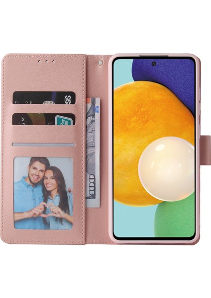 Colorful Shop Ile Uyumlu Samsung Galaxy A52S 5g Premium Mermer Vintage Pu Deri Manyetik Kapatma Kılıfı Kayışlı Kapaklı (Yurt Dışından)