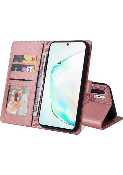 Samsung Galaxy Not 10 Pro Üç Kart Yuvaları Premium Deri Için Flip Case (Yurt Dışından)