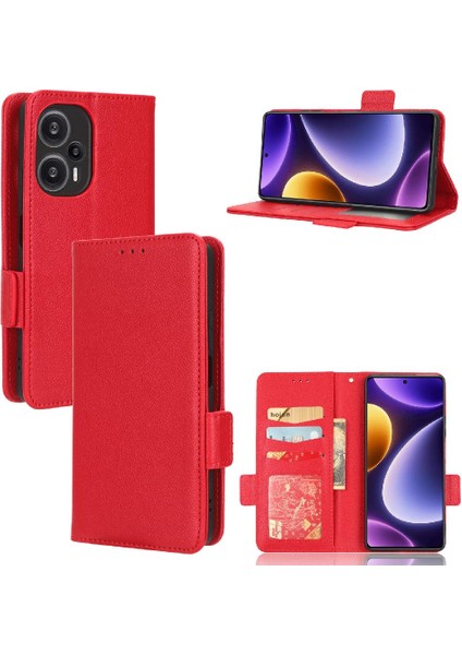 Colorful Shop Xiaomi Poco F5 5g Için Kılıf Cüzdan Kart Yuvaları Tutucu Yan Toka Manyetik (Yurt Dışından)