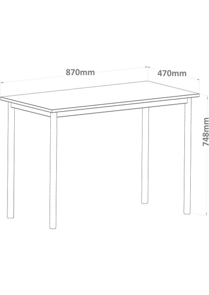 Viva Çalışma Masası Bilgisayar Masası Ofis Masası 87CM x 47CM