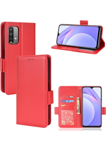 Xiaomi Redmi Için Kılıf 9t Manyetik Pu Deri Kart Yuvaları Tutucu Cüzdan Yan (Yurt Dışından)
