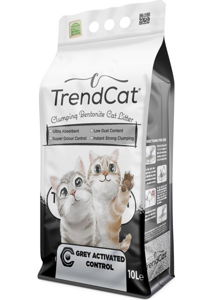 Grey Activated Control Topaklanan Koku Hapseden Tozsuz 10 Lt Kedi Kumu