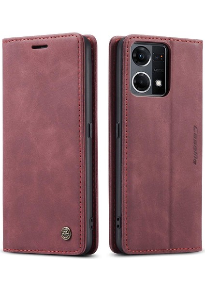 Oppo Oppo 7 4g Için Flip Case Vintage Pu Deri Cüzdan Manyetik Kapatma (Yurt Dışından)