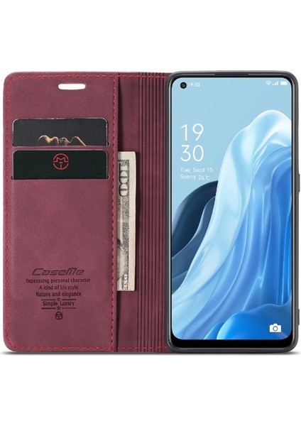 Oppo Oppo 7 4g Için Flip Case Vintage Pu Deri Cüzdan Manyetik Kapatma (Yurt Dışından)