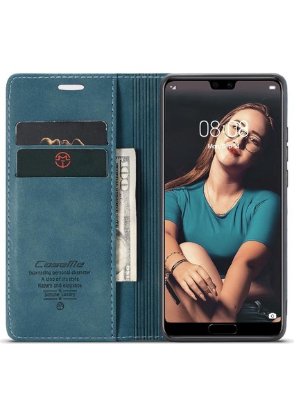 Huawei P20 Vintage Pu Deri Cüzdan Manyetik Kapatma Kılıf Için Flip Case (Yurt Dışından)