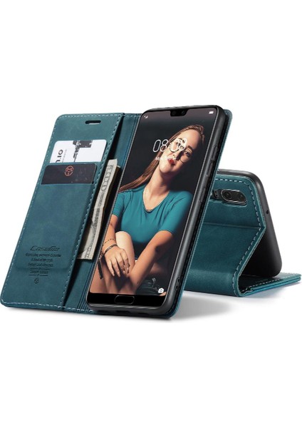 Huawei P20 Vintage Pu Deri Cüzdan Manyetik Kapatma Kılıf Için Flip Case (Yurt Dışından)