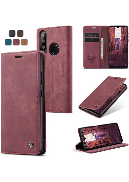 Huawei P30 Lite Durumda Kart Yuvası Için Flip Case Kickstand Flip Folio Kitap Pu (Yurt Dışından)