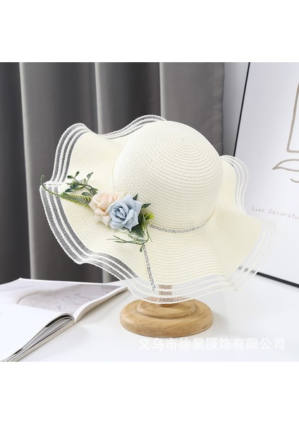 Yaz Tatili Güneşlik Hasır Şapka Uv Koruması Tüm Maç Katlanabilir Plaj Şapkası (Yurt Dışından)