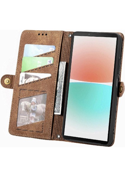Sony Xperia 10 Iv Için Flip Case Darbeye Deri Kılıf Basit Iş (Yurt Dışından) fırsatları