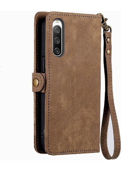 Sony Xperia 10 Iv Için Flip Case Darbeye Deri Kılıf Basit Iş (Yurt Dışından) indirimleri