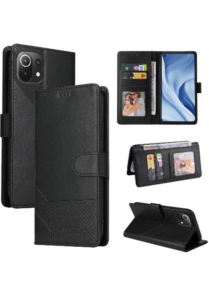 Xiaomi 11 Lite Darbeye Kickstand Premium Deri 4 Için Flip Case (Yurt Dışından)