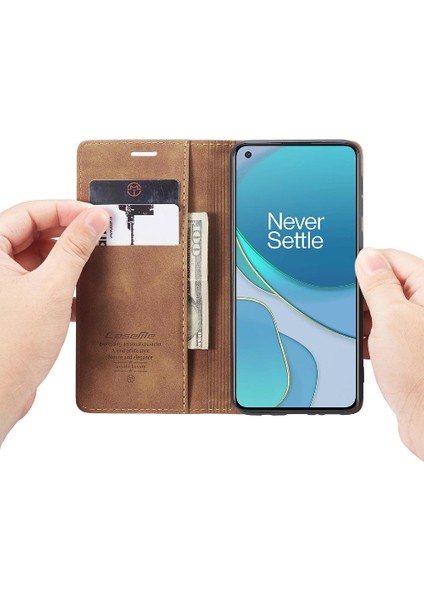 Oneplus 8t Manyetik Kapatma Darbeye Vaka Kart Yuvası Pu Için Flip Case (Yurt Dışından) modelleri
