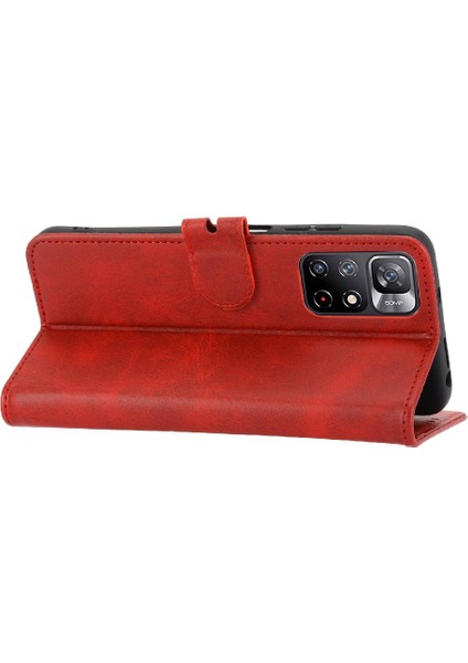 Cüzdan Kılıf Için Xiaomi Redmi Not 11 4g Manyetik Kapatma Kickstand Tüm (Yurt Dışından)
