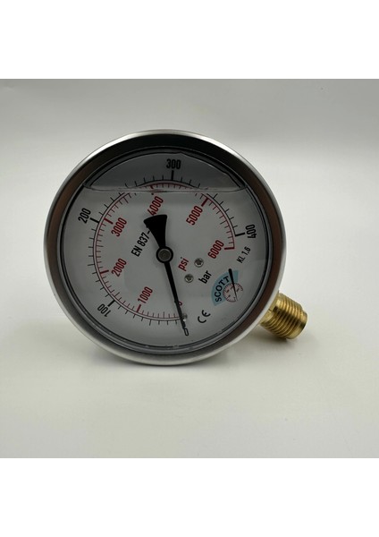 Ø 100 - 0 - 400 Bar 1/2 Gliserinli Alttan Çıkışlı Manometre fırsatları