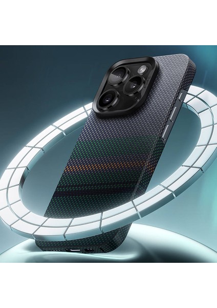 iPhone 15 Pro Uyumlu Kılıf Magsafe Şarj Özellikli Karbon Fiber Benks Aurora Armorair Kevlar Kapak