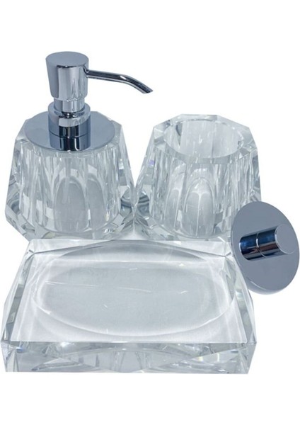 Kristal Sıvı Sabunluk Krom Renk 148X120X120 Mm fiyatları
