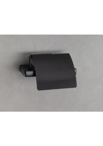 Flat Kapaklı Tuvalet Kağıtlığı Siyah Renk 90X95X151 Mm