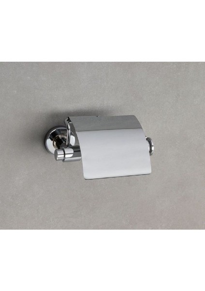 Ezel Kapaklı Tuvalet Kağıtlığı Krom Renk 85X90X158 Mm