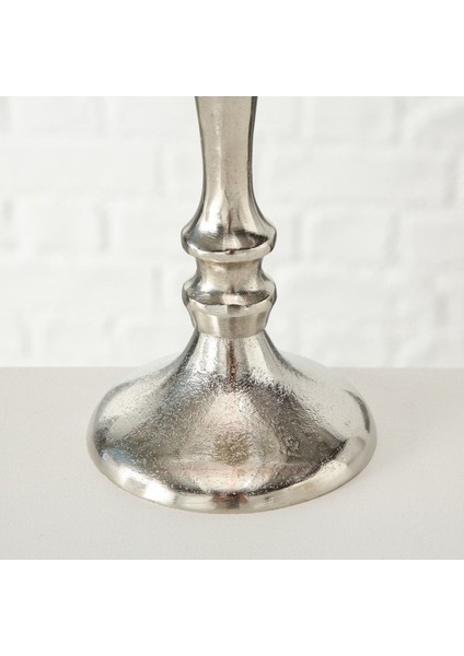 Gümüş Yuvarlak Mumluk 30Cm