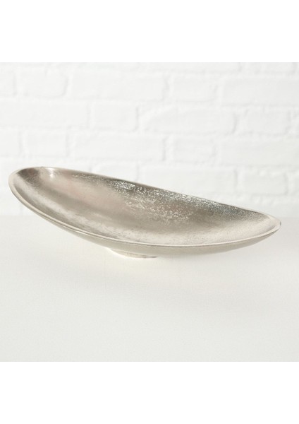 2'Li Gümüş Dekoratif Oval Kase 7Cm-10Cm Seti