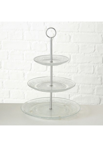 Şeffaf Cam Dekoratif Raflı Stand 35Cm