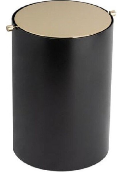 Banyo Çöp Kovası 3 Lt Siyah/Gold 253X175X175 Mm