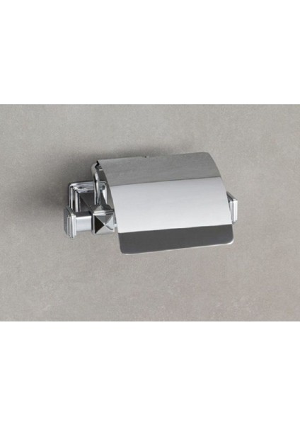 Dorık Kapaklı Tuvalet Kağıtlığı Krom Renk 67X126X167 Mm