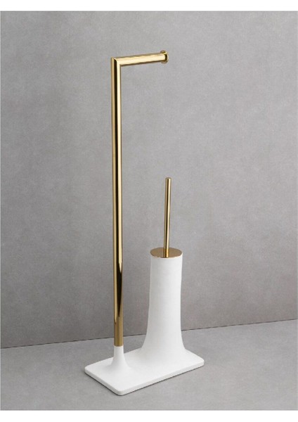 Hareketli Wc Set Beyaz/Gold Renk 718X141X246 Mm