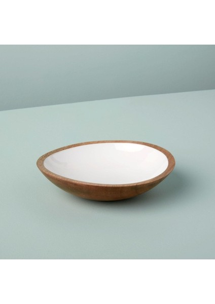 Mango Ahşap & Beyaz Kase Çap 15 Cm