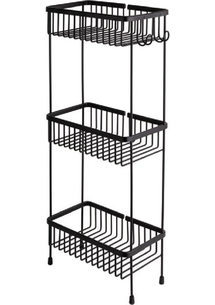 System Duş Raf Sistemi Siyah Renk 647X150X273 Mm