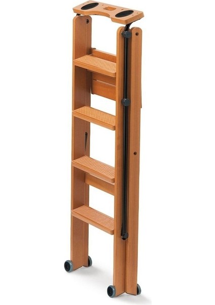 Kiraz Ağacı Renk Ahşağ 4 Basamaklı Kilitlenebilir Merdiven fiyatları