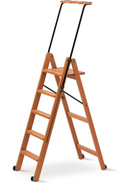 Kiraz Ağacı Renk Ahşap 5 Basamaklı Kilitlenebilir Merdiven fiyatları