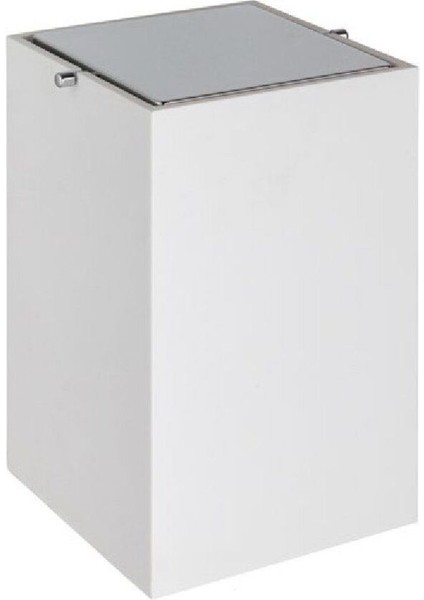 Banyo Çöp Kovası 4 L Beyaz/Krom Renk 300X186X186 Mm