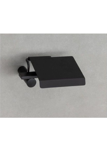 Pıvot Kapaklı Tuvalet Kağıtlığı Siyah Renk 63X137X161 Mm