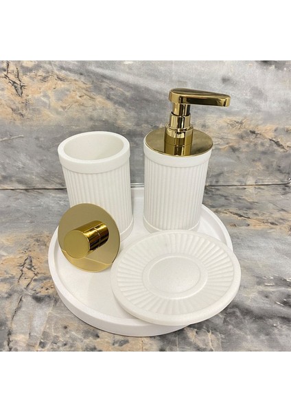 Reçine Tezgah Üstü Pamukluk Beyaz-Gold 149X80X80 Mm fiyatları