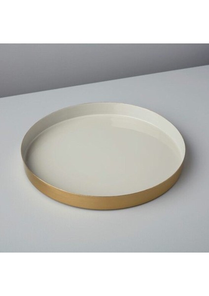 Mat Altın Krem Tepsi Çap Ø 38 X 3 Cm