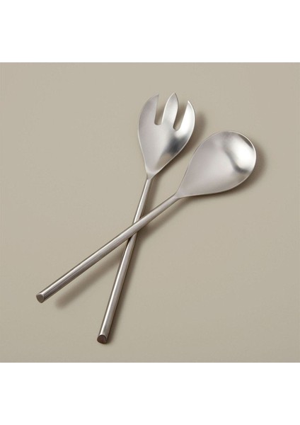 Mat Paslanmaz Servis Çatal Ve Kaşığı 27,5 X 6,5 Cm