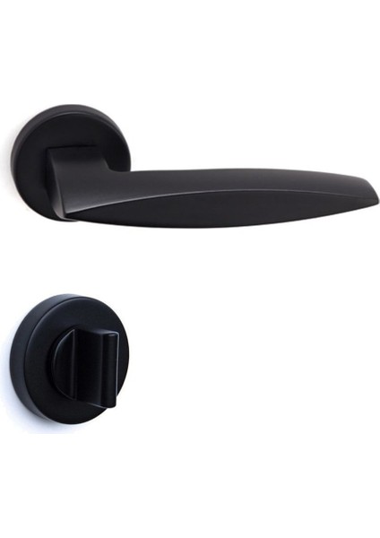 Garnet Siyah - Wc Rozetli Kapı Kolu - Hha118Ro12W Al6