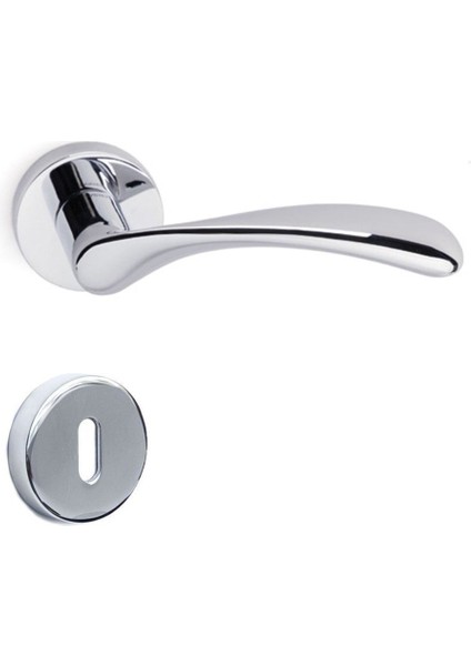 Perle Krom - Oda Rozetli Kapı Kolu - Hha119Ro12N Cr