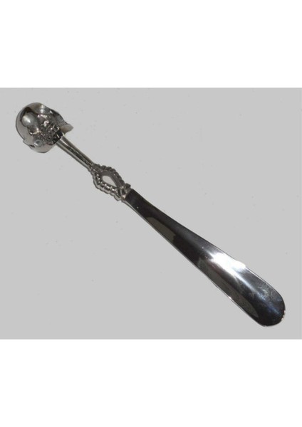 Metal Gümüş Kafatasılı Ayakkabı Çekeceği 28,5Cm