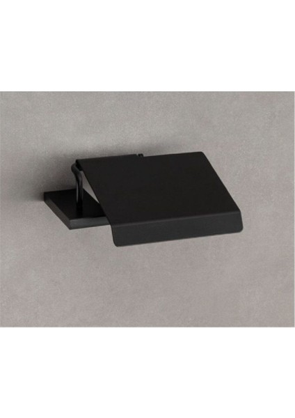 Plaın Kapaklı Tuvalet Kağıtlığı Siyah Renk 51X137X154 Mm