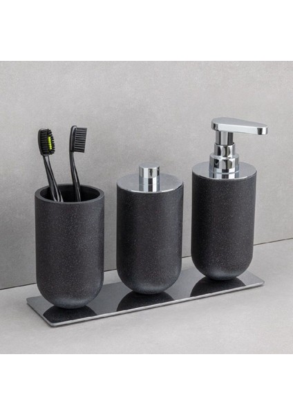 Diş Fırçalığı/Sıvı Sabunluk Siyah/Krom Renk 206X89X170 Mm fiyatları